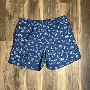 Columbia PFG Mens Large Relaxed Nylon Aloha Pattern Fishing Swim Trunks Shorts